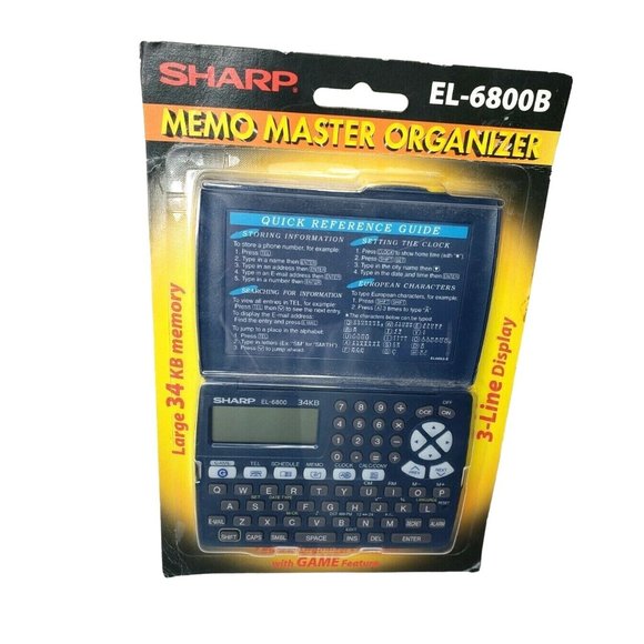 Sharp Memo Master Electronic Organizer EL-6800B 3 Line Display EL-6800B - Picture 1 of 6